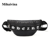 Mihaivin Punk Rivet Men's Waist Pack Pu Leather Chest Bag