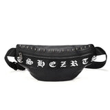 Mihaivin Punk Rivet Men's Waist Pack Pu Leather Chest Bag