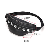 Mihaivin Punk Rivet Men's Waist Pack Pu Leather Chest Bag