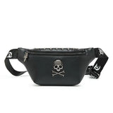 Mihaivin Rock Skull Belt Bag Rivet Chest Bag Waist Bag Women Men Bum Bags