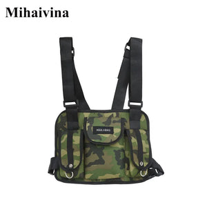 Canvas Backpack Unisex Kanye Chest Rig Hip Hop Streetwear