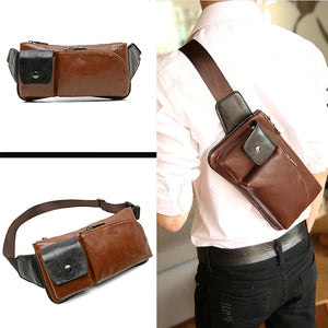 Leather Chest Bag Rivet Waist Crossbody Bag