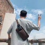 Leather Chest Bag Rivet Waist Crossbody Bag