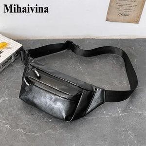 Waterproof Chest Bag Fanny Pack Leather Bum Pouch