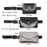 Women's Diamond Belt Bag Fur Fanny Pack Casual Waist Packs