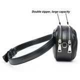 Women Waist Bag Pleated Round Belt Bag Chain Shoulder Bags Female