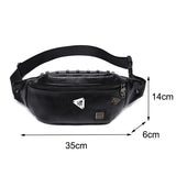 Skull Rivet Chest Bag Hip Bum Waist Belt PU Leather Shoulder Bag