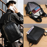 Leather Backpack Laptop Bag Slim Unisex Ultralight Backpack