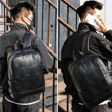 Leather Backpack Laptop Bag Slim Unisex Ultralight Backpack