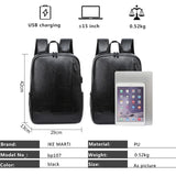 Leather Backpack Laptop Bag Slim Unisex Ultralight Backpack