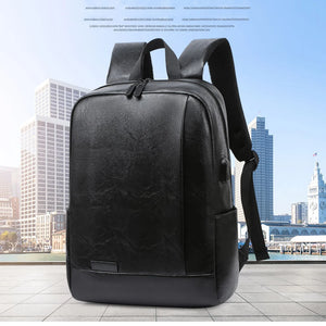 Leather Backpack Laptop Bag Slim Unisex Ultralight Backpack