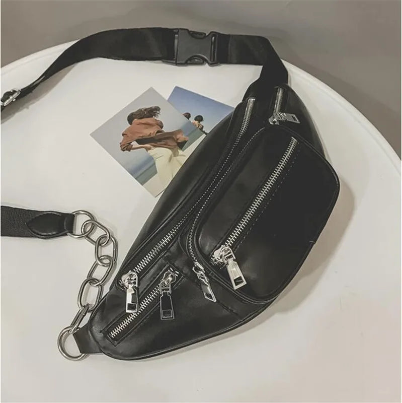 Unisex Waist Belt Bags Circular Chest Pack Bag Casual Women Shoulder Bags Men Tr