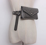 Women Rivet Waist Belt PU Leather Belt Bags Travel Fanny Pack Fit iphone8/+