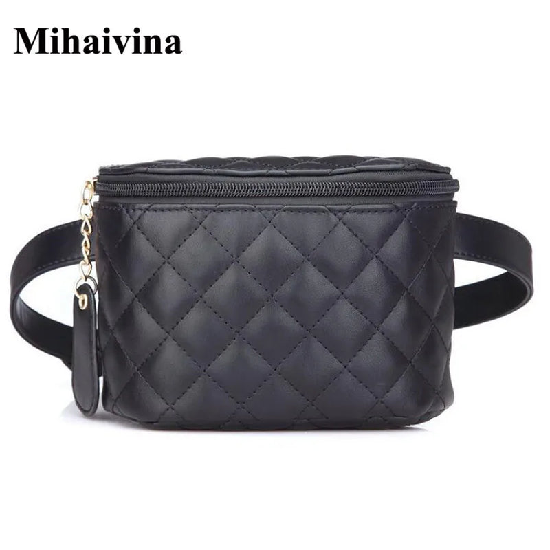 Vintage Leather Waist Bag Women Fanny Pack