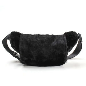 Women Waist Bag Fur Fanny Pack Winter Female Chest Bag Shoulder Handbags