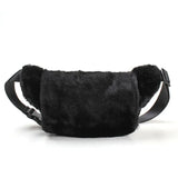 Women Waist Bag Fur Fanny Pack Winter Female Chest Bag Shoulder Handbags