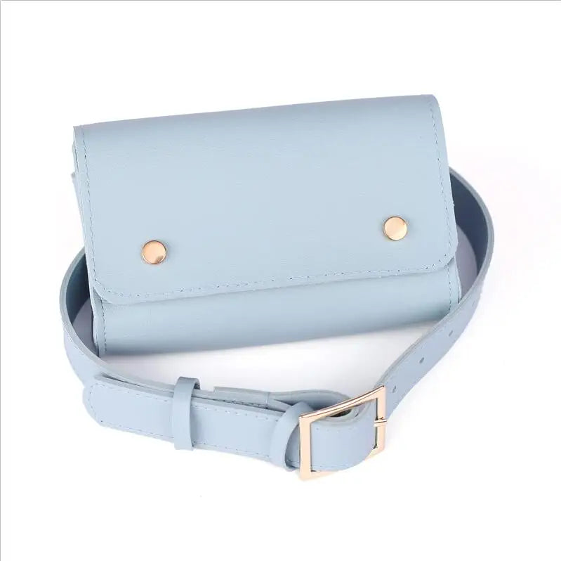 Women Waist Bag PU Leather Waist Pack For Female Girl Travel Belt Bag