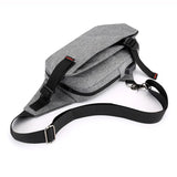 Men Oxford Chest Pack Shoulder Handbag USB Charge Casual Gray Crossbody Bags