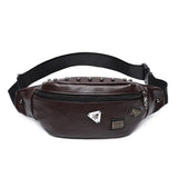 Skull Rivet Fanny Pack Waist Belt Bag Leather Shoulder Pouch Bags
