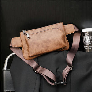 Men's PU Leather Waist Bag Vintage Fanny Pack