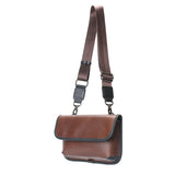 Retro Men Chest Pack Waist Bag Leather Crossbody Bags Unisex Travel Fanny Pack S