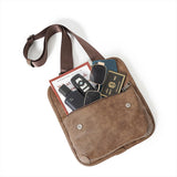 Retro Men Chest Pack Waist Bag Leather Crossbody Bags Unisex Travel Fanny Pack S