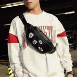 Rivet Waist Bag Chest Pack Unisex Small Shoulder Fanny Pack Belt Bag
