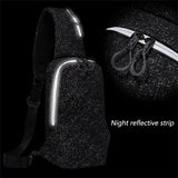 Men's Large Crossbody Chest Bag Waterproof Sling Pack with USB Charge