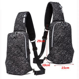 Men's Large Crossbody Chest Bag Waterproof Sling Pack with USB Charge