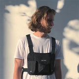 Canvas Waist Chest Bag Kanye Chest Rig Streetwear Tactical Shoulder Bag Backpack