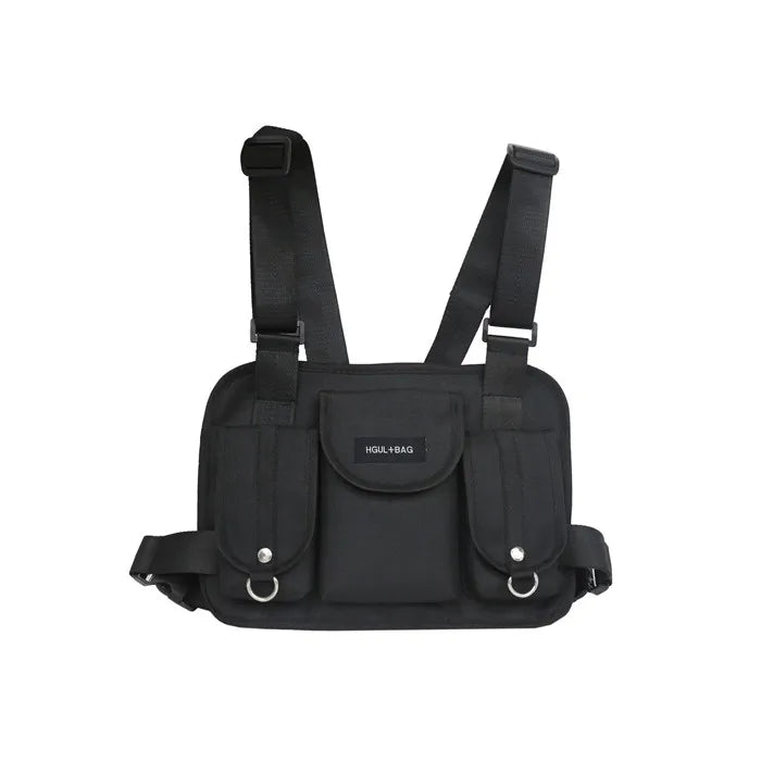 Canvas Waist Chest Bag Kanye Chest Rig Streetwear Tactical Shoulder Bag Backpack