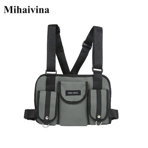 Canvas Waist Chest Bag Kanye Chest Rig Streetwear Tactical Shoulder Bag Backpack