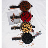 Vintage Leopard Waist Pack Round Waist Bag Chian Shoulder Bags