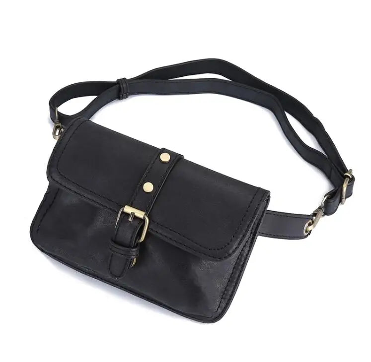 Vintage Leather Waist Pack Women Belt Bag for iPhone X/8 Plus Money Bag