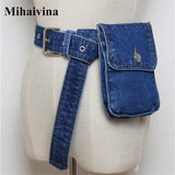 Denim Fanny Pack Women Waist Bag Canvas Travel Pouch Bolsa