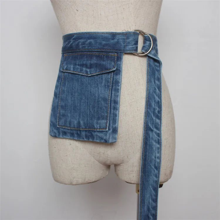 Denim Waist Belt Bag Female Bum Bag Girl Phone Package Pouch