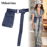 Denim Waist Belt Bag Female Bum Bag Girl Phone Package Pouch