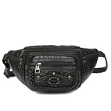 Women Chest Pack Fannybag PU Leather Shoulder Bags Rivet Crossbody Belt Bag