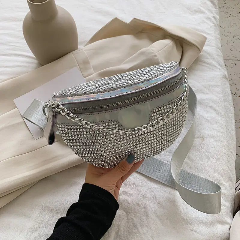 Mihaivina Women Fanny Pack Diamond Waist Belt Bag Shoulder Bags