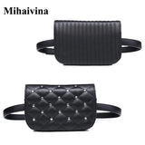 Leather Fanny Pack Women Waist Pack Rivets Purse Bolosa