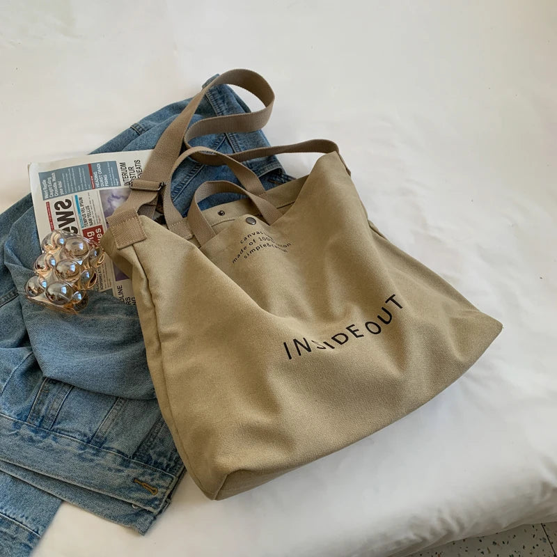 Military Green Canvas Tote Bag Large Capacity Crossbody Shoulder Travel