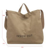 Military Green Canvas Tote Bag Large Capacity Crossbody Shoulder Travel