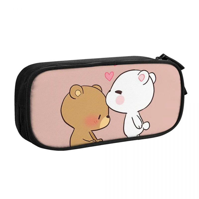 Milk And Mocha Lover Pen Box Anime Zipper Pencil Bag