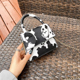 Milk Pattern Shoulder Bag Mini PU Crossbody Bag Chain Bag Lipstick Bag