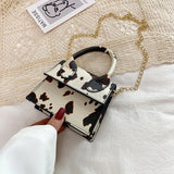 Milk Pattern Shoulder Bag Mini PU Crossbody Bag Chain Bag Lipstick Bag