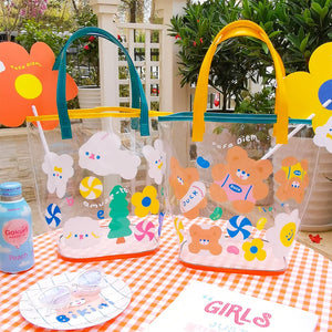 Milkjoy Rabbit Flower Beach Bag Mesh Single Shoulder Bag