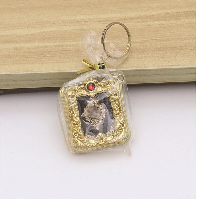 Mini Ark Quran Book Key Chain Vintage Religious Keyrings Islamic Pendant