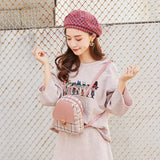 Mini Plaid Backpack Crossbody Bag for Girls