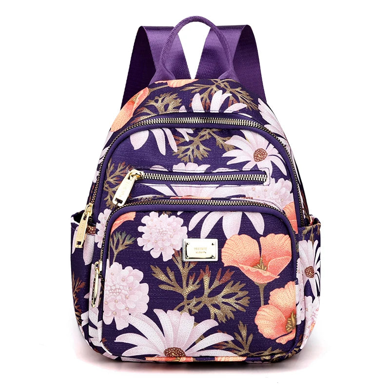 Mini Backpack Crossbody Bag Flowers Plants Women Shoulder Purse