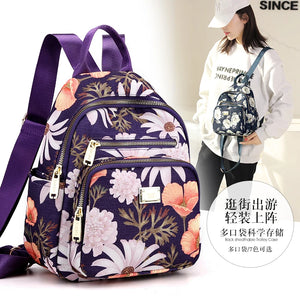 Mini Backpack Crossbody Bag Flowers Plants Women Shoulder Purse